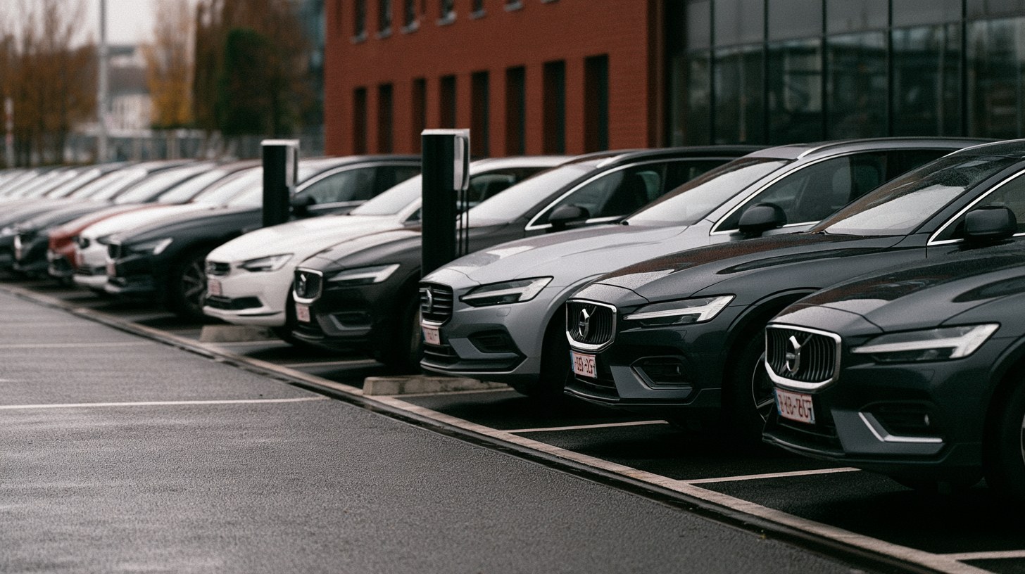 Illustration principale : Voiture électrique devant un bâtiment d'entreprise en Wallonie
